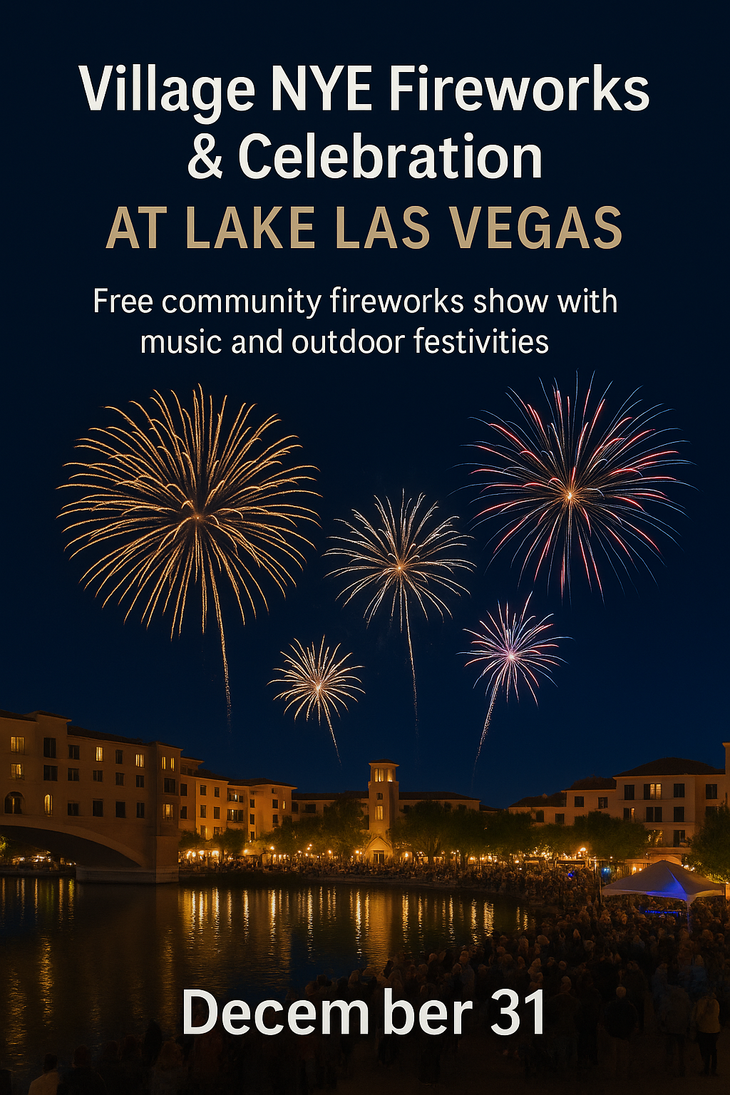 Village NYE Fireworks & Celebration at Lake Las Vegas (Community Event)